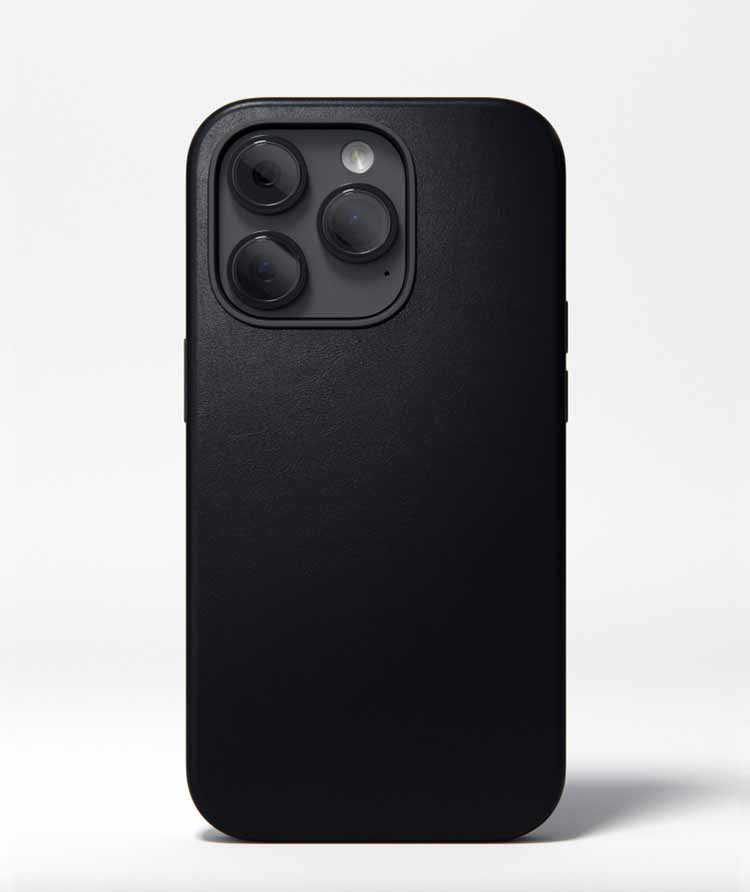 Black leather iPhone 14 Pro Case