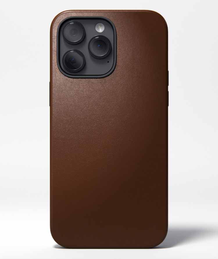 Brown leather iPhone 14 Pro Max Case with MagSafe