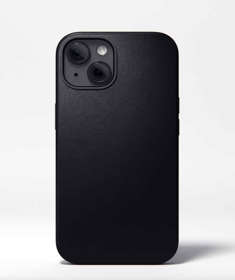 Black leather iPhone 14 case