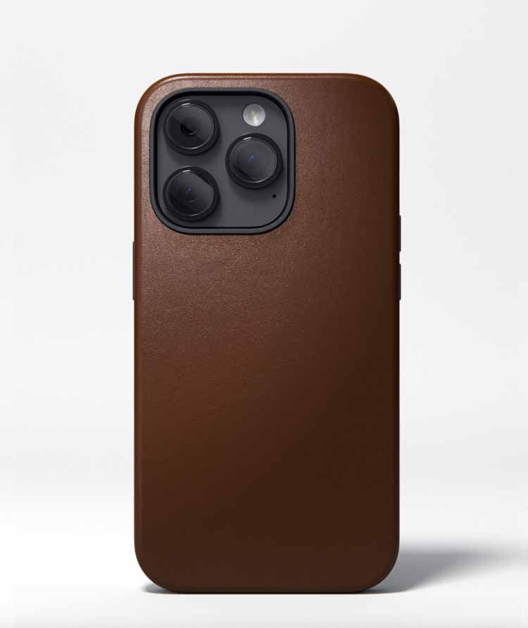 Brown leather iPhone 14 Pro Case